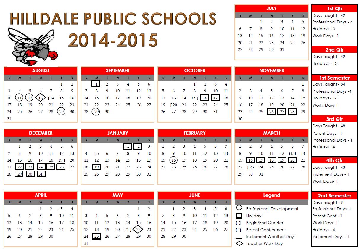 2014-2015 School Calendar
