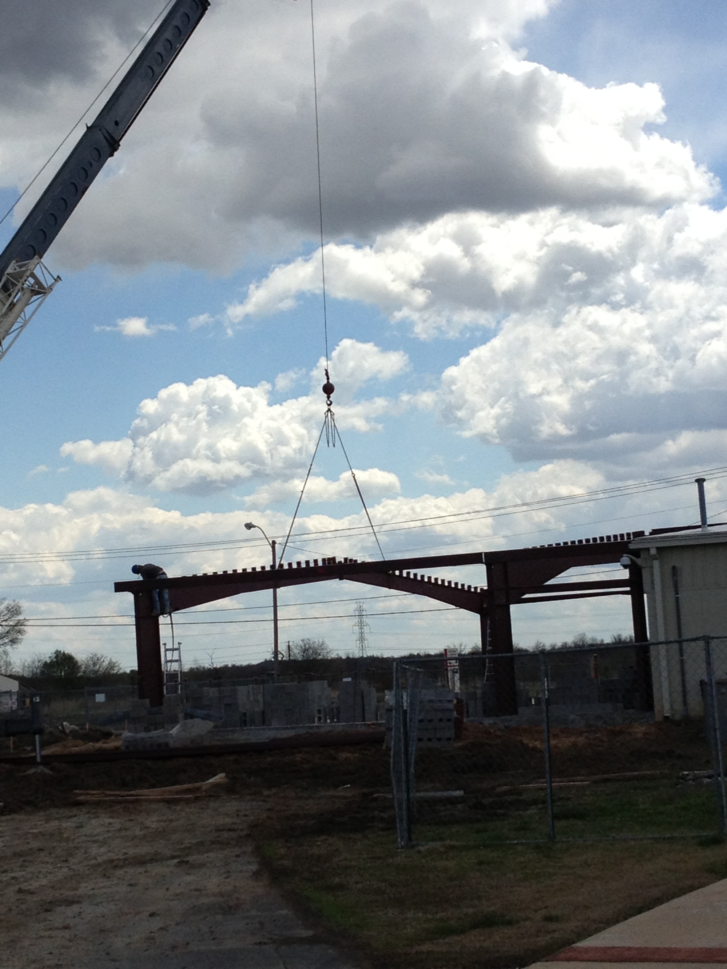 Red iron is being put into place at new Middle school classrooms