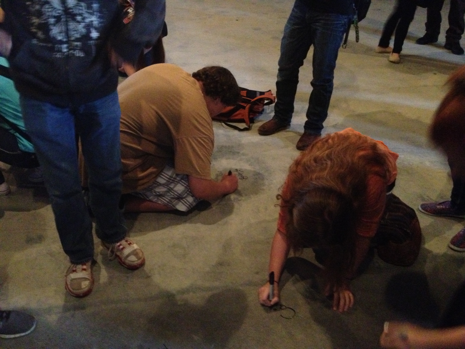 Signing of the new band room floor