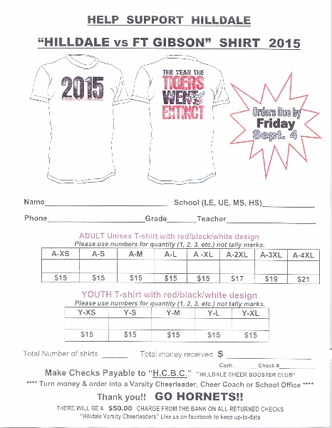 Hilldale Public Schools - Hilldale vs Ft Gibson T-Shirts 2015