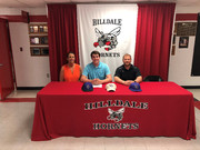 Dotson with mom & Coach Hensley
